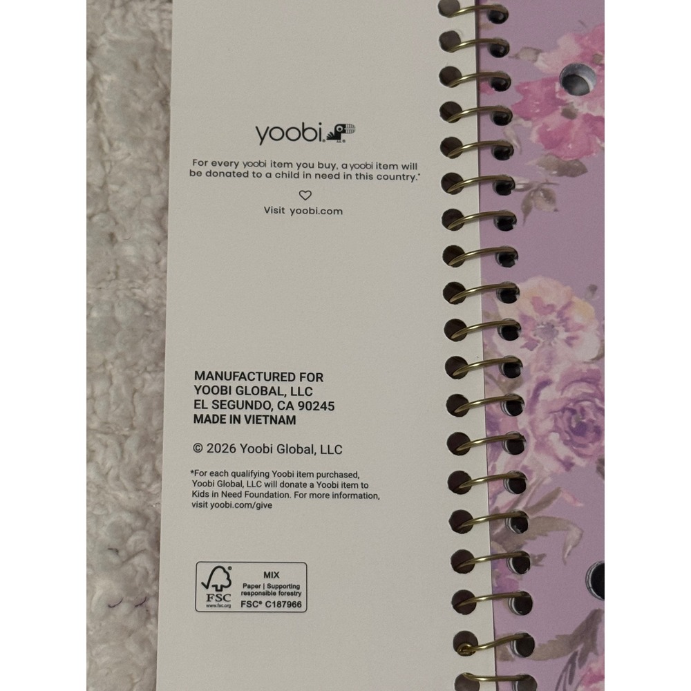 Title: LoveShackFancy x Yoobi Happy Thoughts Floral Spiral Notebook Hibiscus NWT - Picture 10 of 10